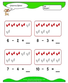 Çıkarma İşlemi Çalışma Sayfaları